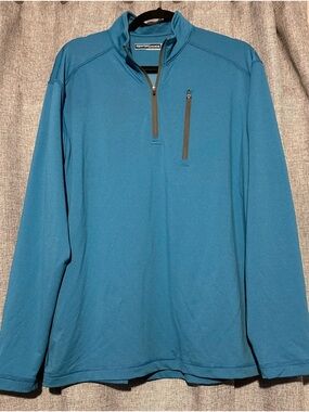 Roundtree & Yorke Teal Quarter-Zip Pullover